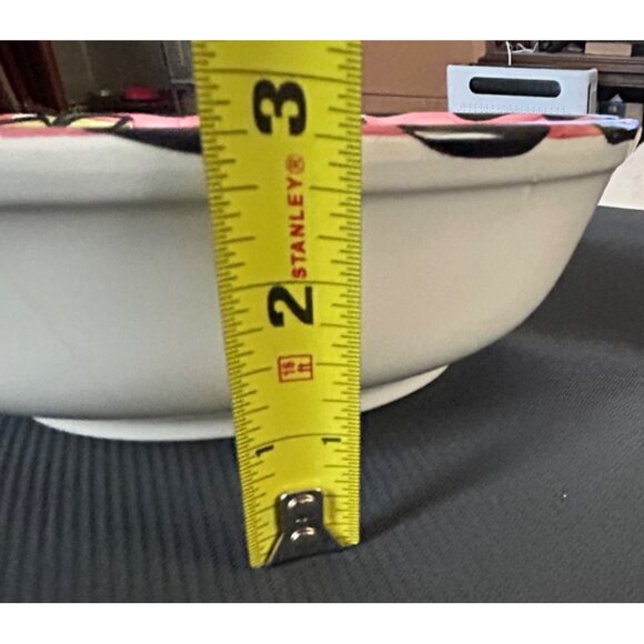 Stoviglielia Pink/Red Italian Hand-Painted Ceramic Fruit Bowl 9” Dining READ: - Picture 8 of 10